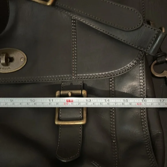 Fossil black leather laptop bag - Picture 11 of 12